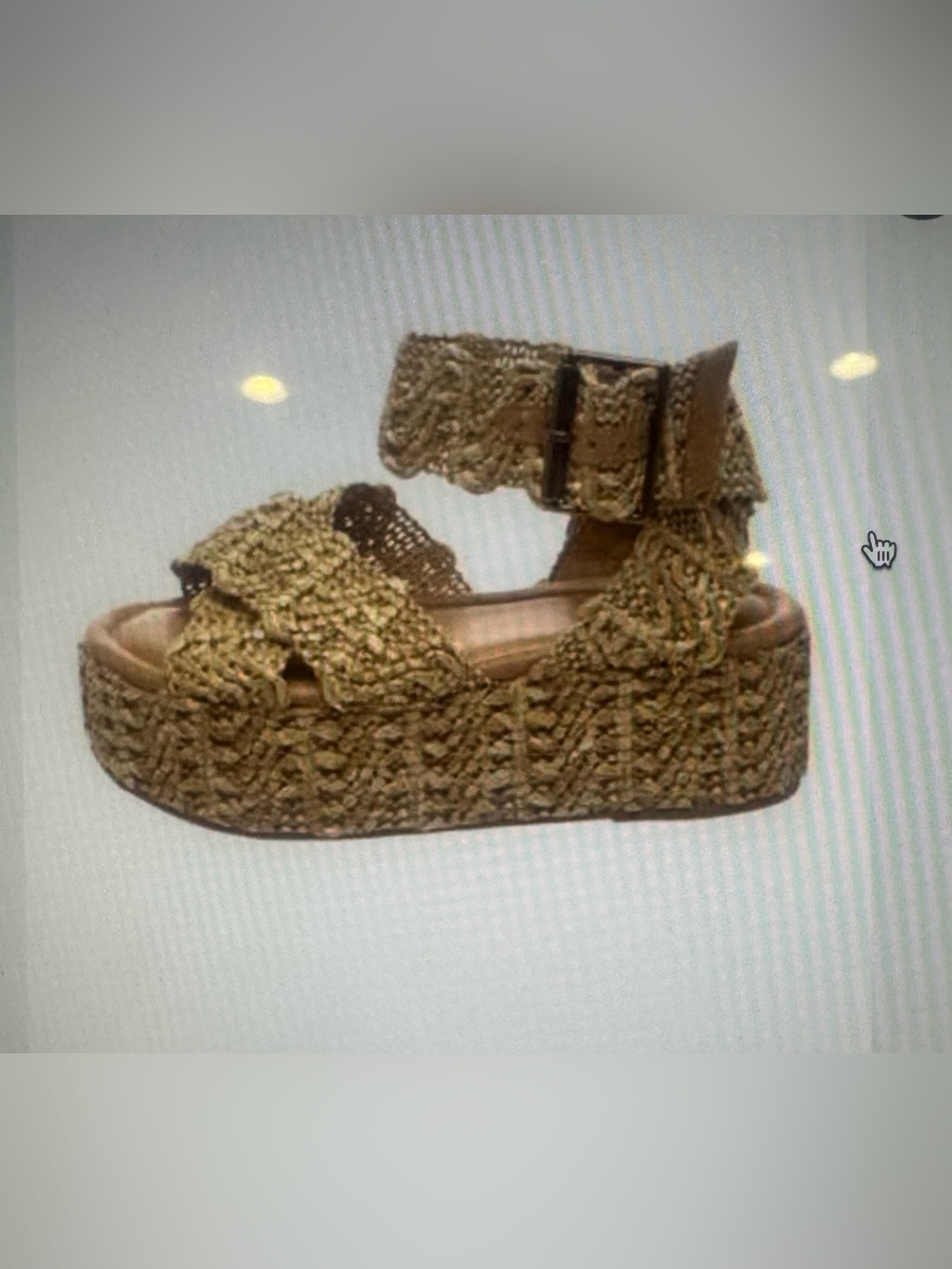 SCHUTZ Woven Platform Sandal in Olive